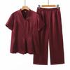 Women's Acetate Satin Jacquard Short Sleeve T-Shirt Set