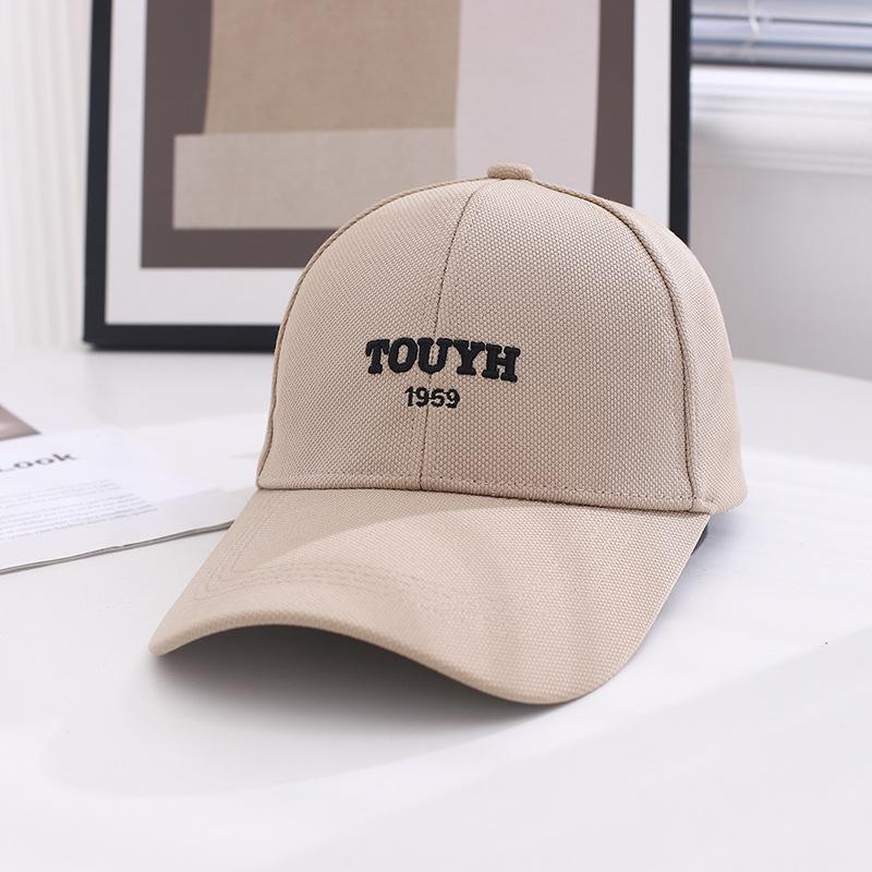 Deep Top Lengthened Along Embroidered Letters Baseball Cap Women'S Spring And Summer Versatile Face Small Wide Brim Peaked Cap Men