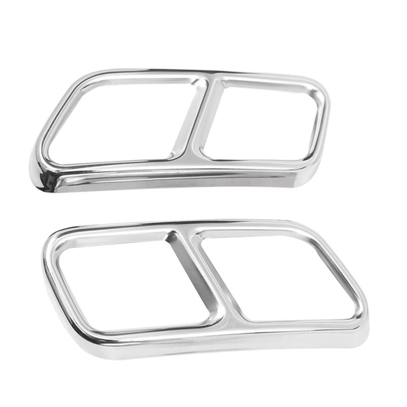 L10A Tail Throat Frame Cover Trim Stainless Steel Rear Dual Exhaust Muffler Pipe For Mercedes Benz GLK X204 CLS W218 2012-17