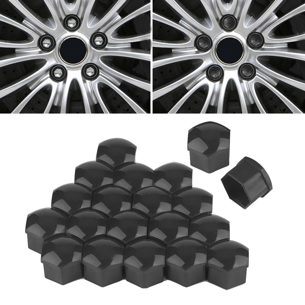 20pcs 21mm Nut Car Wheel Auto Hub Screw   Anti Theft Cover   Black