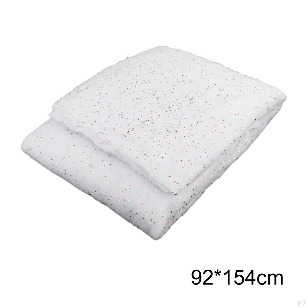 Christmas Snow Blanket Artificial Glitter Draped Winter White for Scene