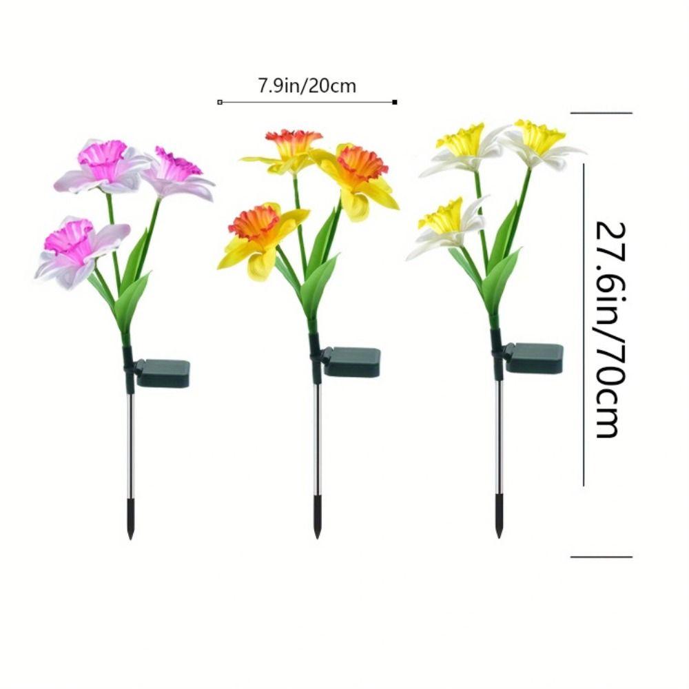 Waterproof Design Solar Garden Lights Solar Powered Stake Lights Solar Powered Lights Artificial Plants Narcissus