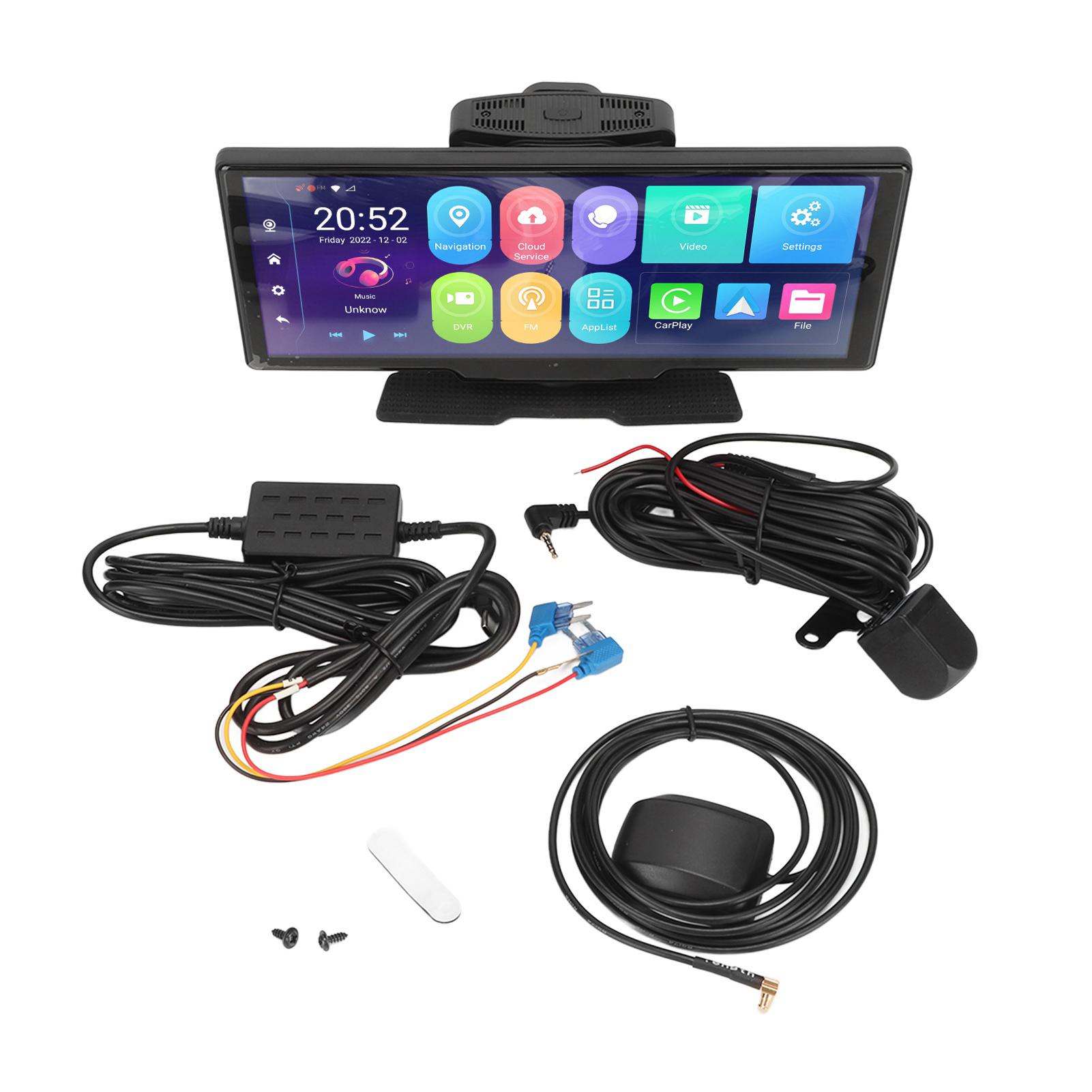 

10-дюймовая центральная консольная камера видеорегистратора с углом обзора 120 градусов, 4 Гб ОЗУ, 64 Гб ПЗУ, GPS-навигация, видеорегистратор для вождения