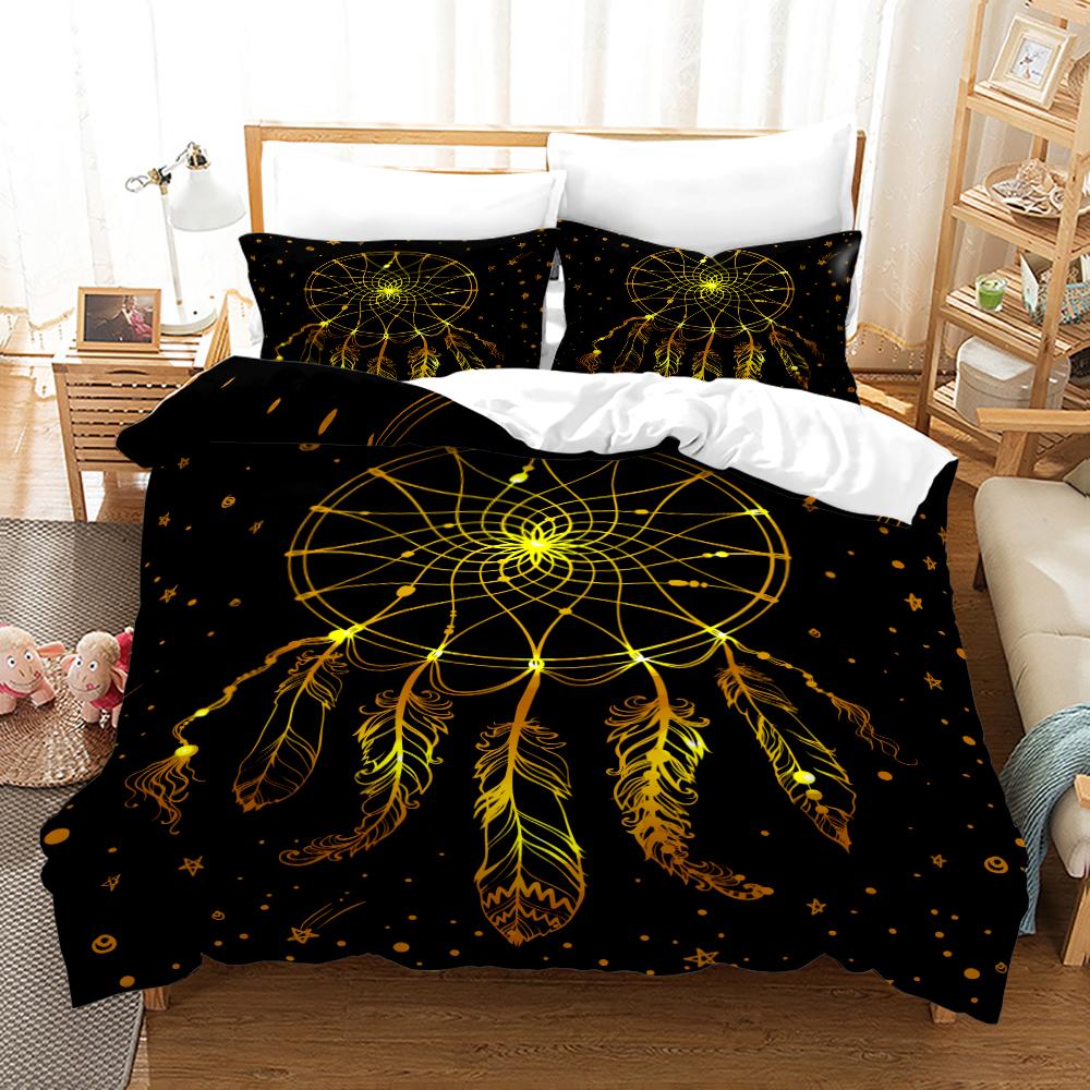 Dreamcatcher Bedding Set Single Twin Full Queen King Feather Size Bed Set Aldult Kid Bedroom Duvetcover Sets 3D Print 013