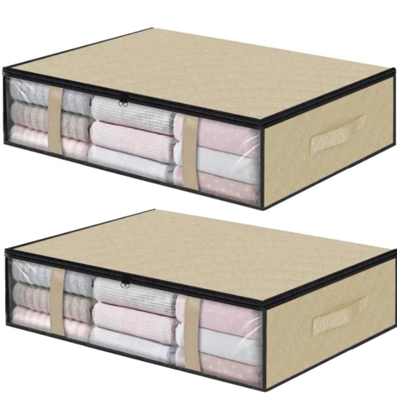 Under Bed Storage Bag For Portable Foldable Quilt Bags Wardrobe Clothes Organizer Storage Box Dustproof Organizer Large Capacity