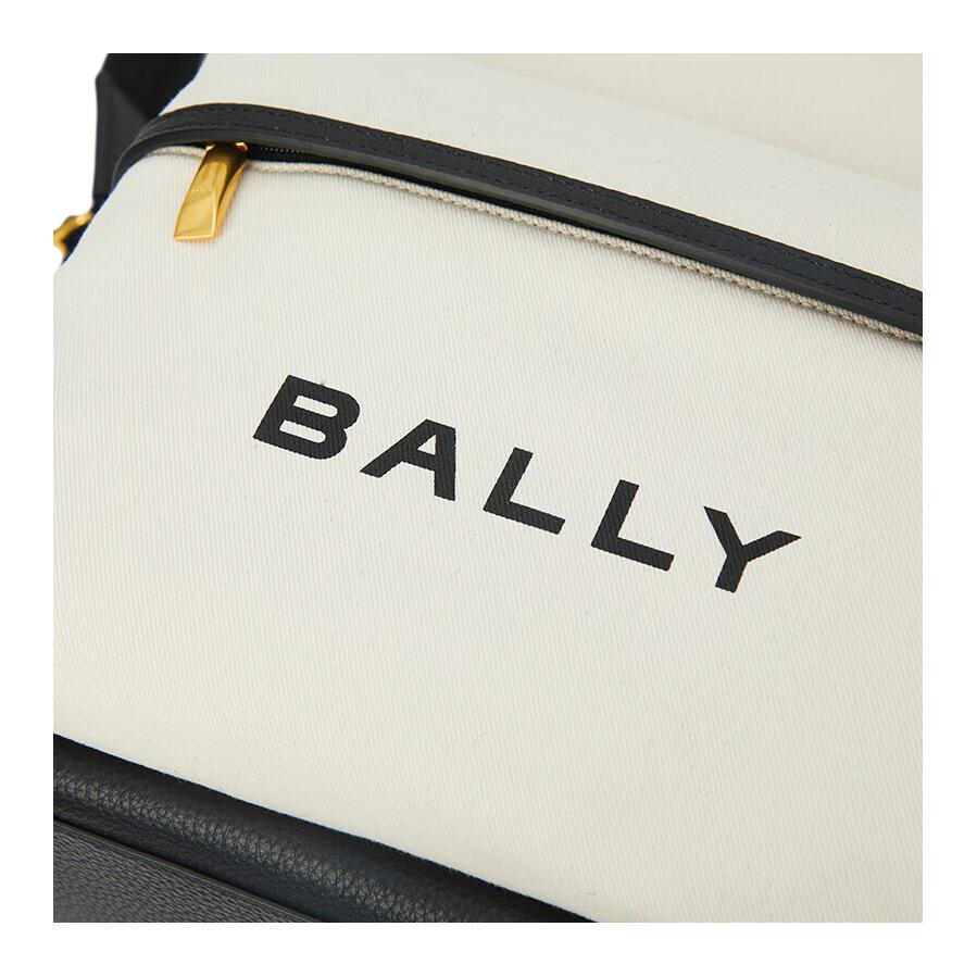 Bally Metal Hardware Letter Micro Logo Leather Backpack Unisex Backpack White 6304855