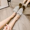 Baotou half slippers women's summer wear new bow-tie rhinestone cool slippers flat-soled single shoes half-tray shoes