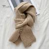 Women Scarf Winter Windproof Solid Color Soft Thick Knitting Keep Warm Cozy Unisex Korean Style Men for Outdoor