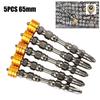 Alloy Steel PH2 5pcs 65mm Bit Double-Headed Cross Drill Hand Tools Nutdrivers Screwdrivers Tools Workshop Equipment
