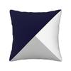 Tricolor Navy Blue Silver Gray And White Square Pillowcase Pillow Cover Cushion Zip Decorative Throw Pillow for Home Bedroom