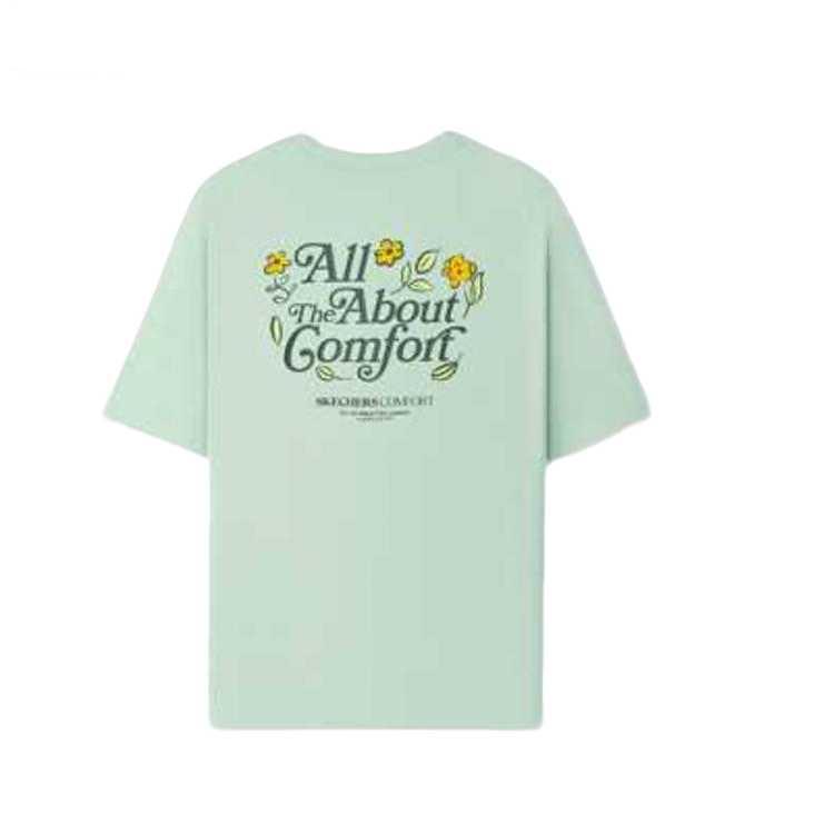 Skechers Sports Alliance Series Comfortable Soft Skin-Friendly Breathable Regular T-Shirt Women Tops L225W173-0215