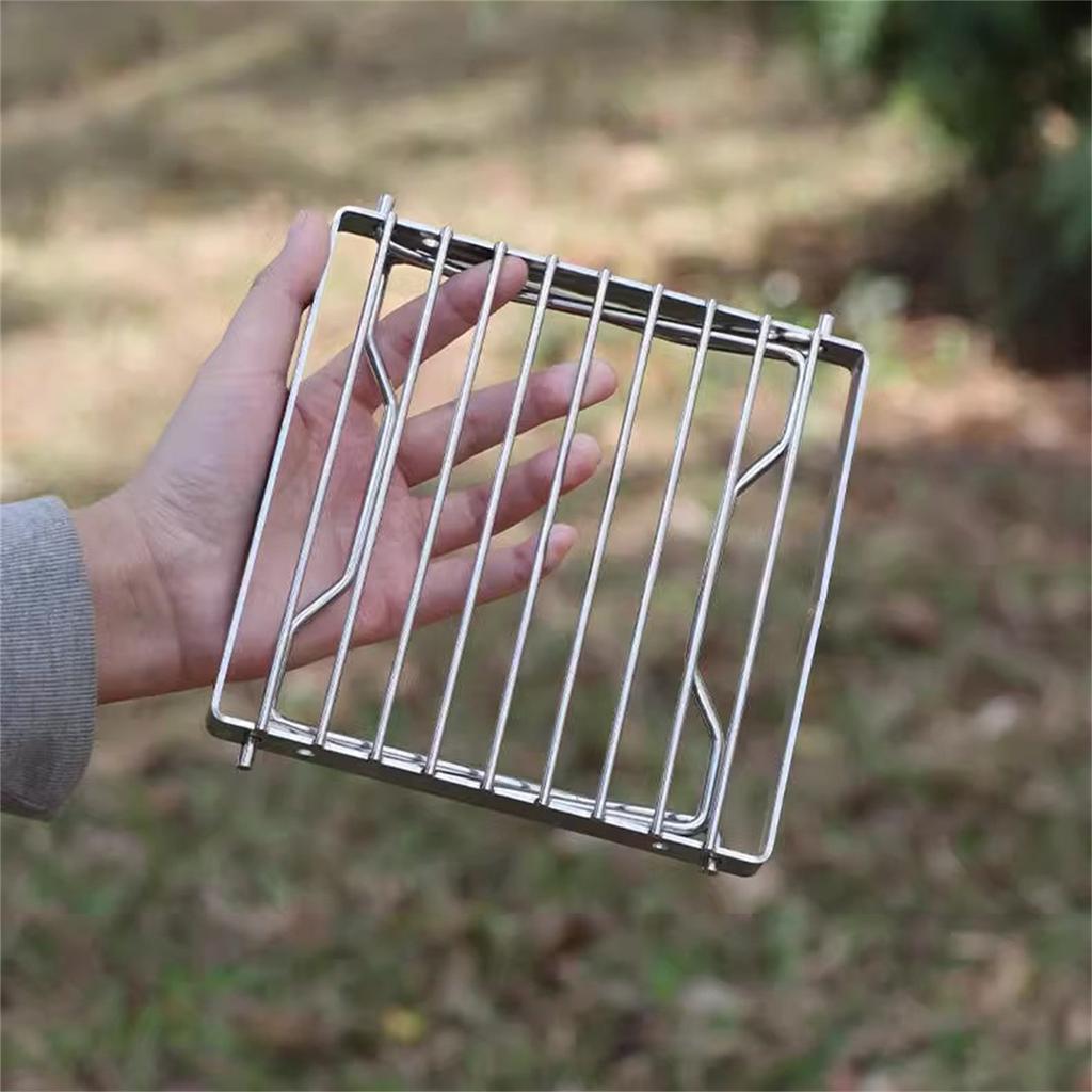 Stainless Steel Camping Stove Holder Foldable BBQ Grill Rack Outdoor Brazier Stand Fire Accessories Camping Cooking Tool