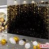 2D Black Gold Bokeh Glitter Backdrop for Indoor & Outdoor Use