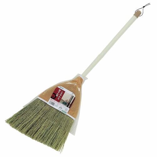 Azuma Industries Indoor Broom, Short Handle, 30cm Bristles, 80cm Total Length, Flexible Sweeping, Natural Fiber, Beige, MB103