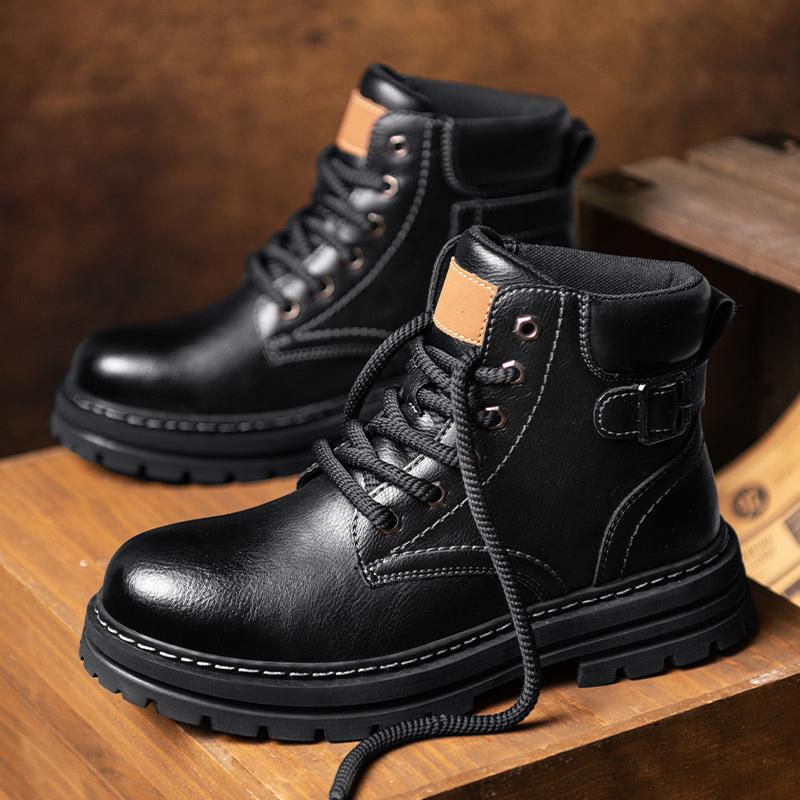 Neue Herren High-Top Wasserdichte Freizeitschuhe, Rutschfeste und Abriebfeste Arbeitsstiefel, Modische Outdoor-Arbeitsstiefel