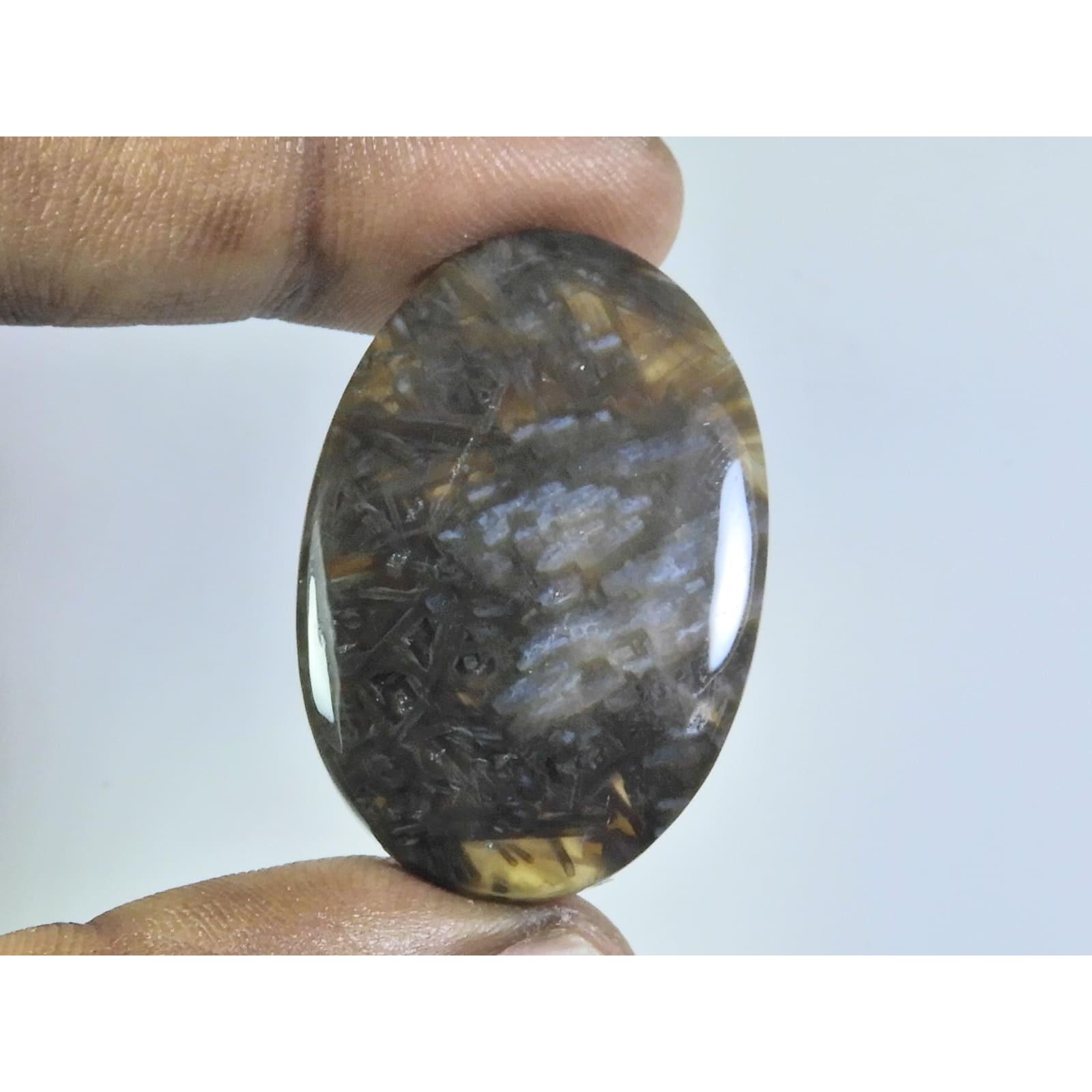

48Cts. Natural Tree Moss Agate Oval Cabochon Loose Gemstone 25X38X05MM D-155