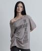 Aejeuyua Point Buckle One-Shoulder Tee Gray
