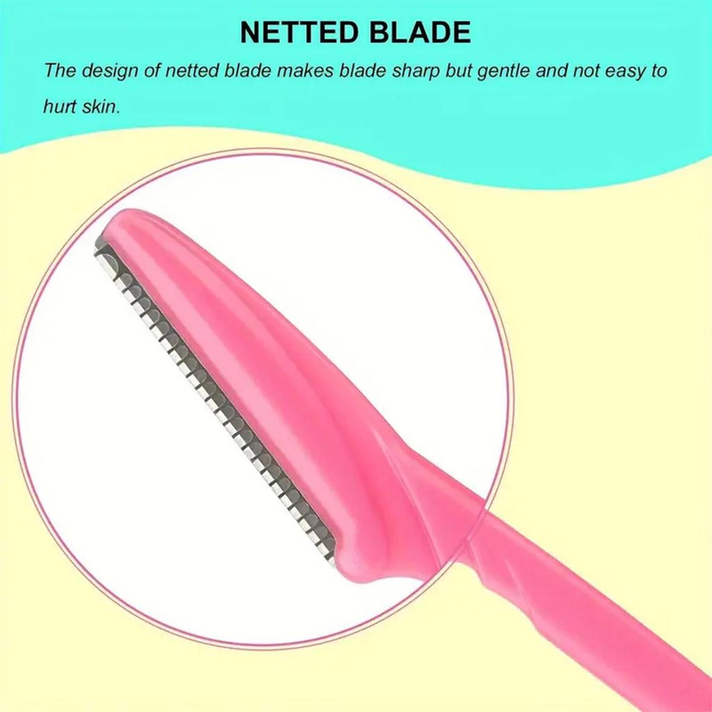 66-Piece Anti-Scratch Eyebrow Razor Set with Safety Net for Beauty Salons