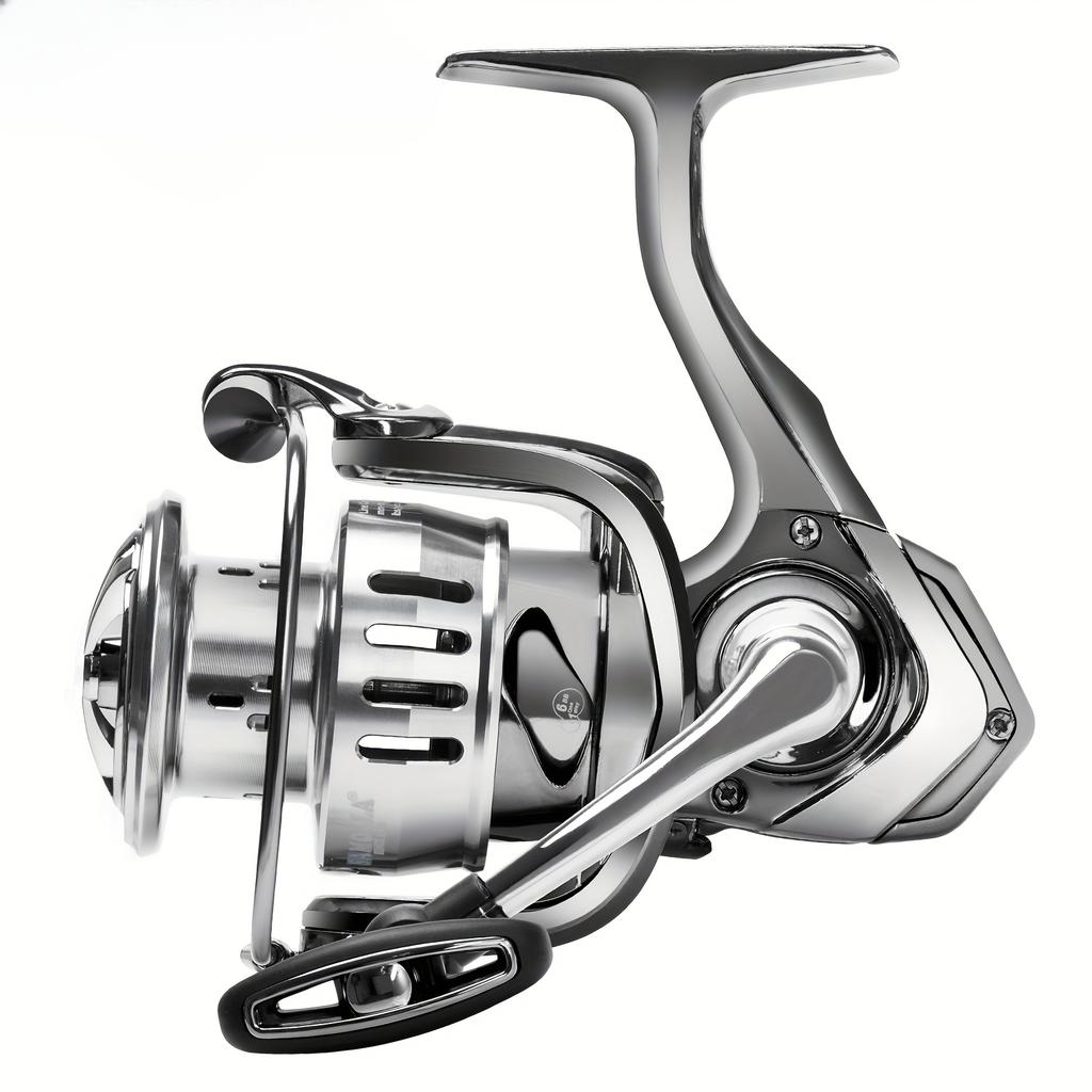 New Electroplated One-Way Seamless Spinning Reel CNC Spool Full Metal Swinging Lightweight Long Distance Fishing Reel with 6+1 Roller Bearings