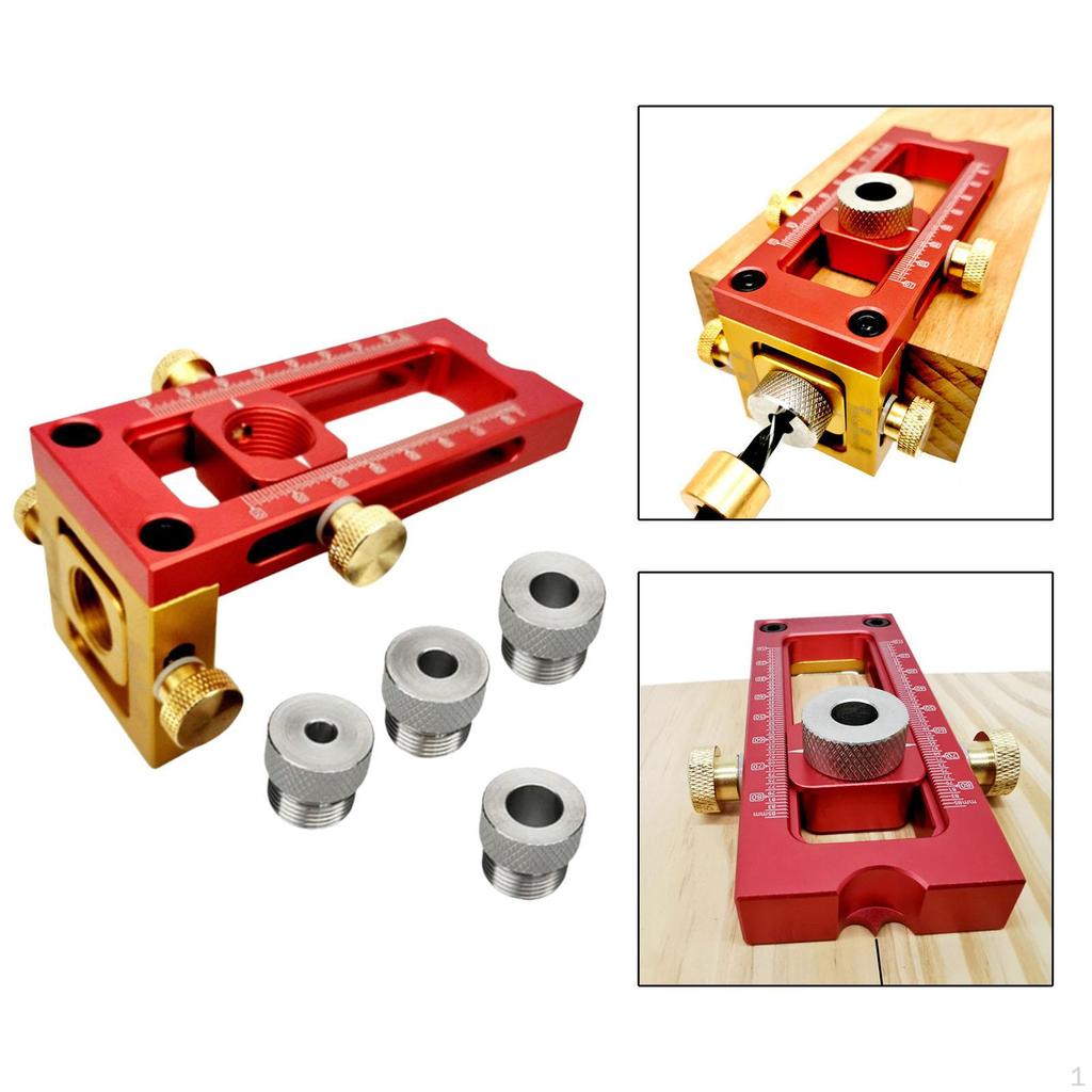 2in1 Dowel Drill Guide Kit,Woodworking Pocket Hole Jig Fixture