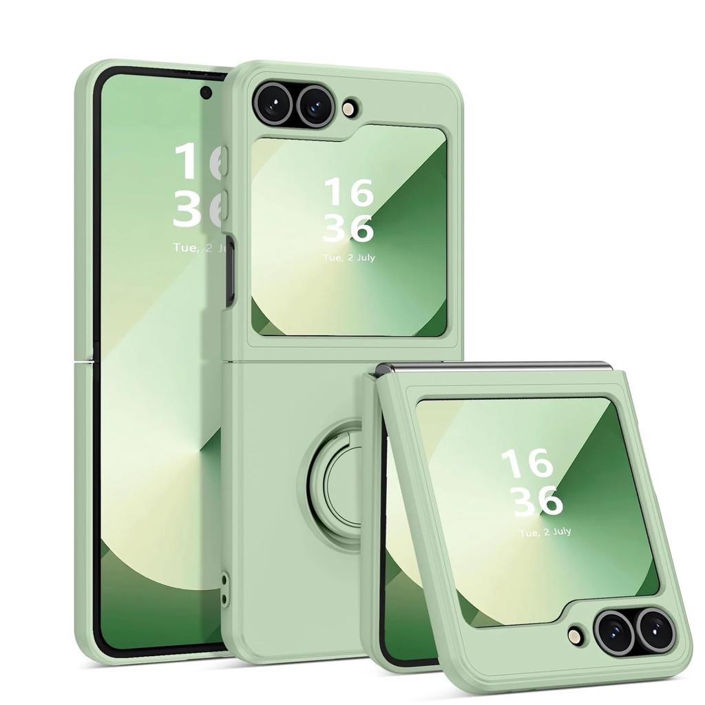 For Samsung Z Flip 7 Case Ring Holder Magnetic Liquid Silicone Cases for Samsung Galaxy Z Flip 3 5 6 ZFlip 4 ZFlip5 Soft Cover