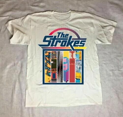 

Футболка с коротким рукавом The Strokes Band Rock Tour 90-х Белая Классический Стиль S-5XL Унисекс S