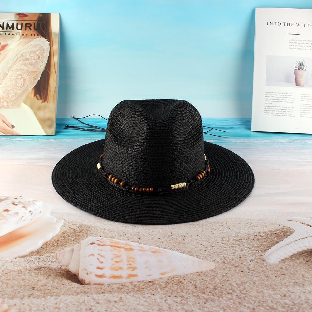 Spring and summer new women's straw hat Panama jazz top hat sun hat travel sun protection hat European and American top hat