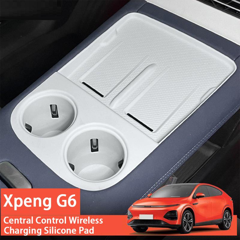 For Xpeng G6 2024 Central Control Wireless Charging Silicone Pad Anti-slip Water Cup Holder ert Pad Accessories