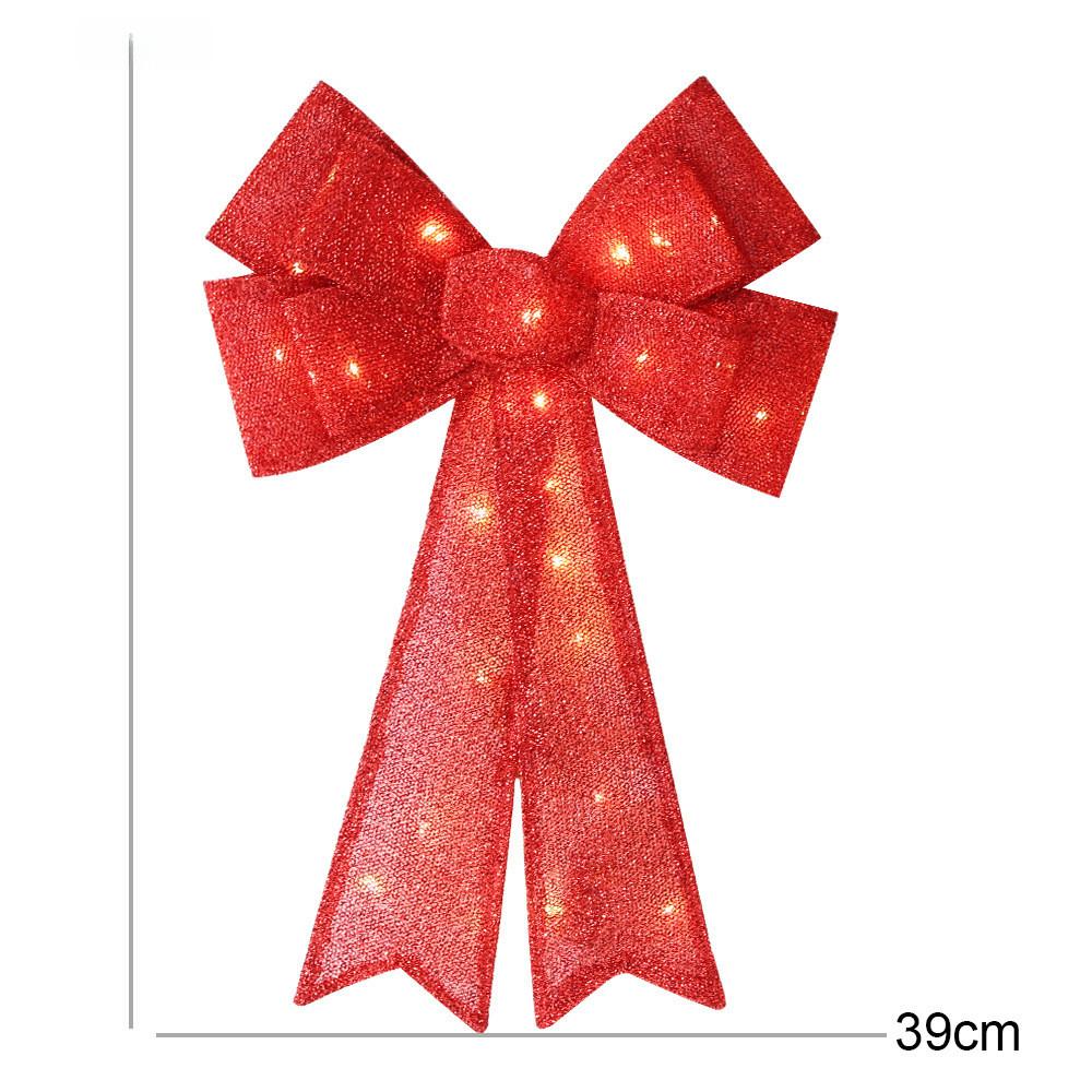Brightly Lit Christmas Bow Decorative Wall Display Led Accents For Elegant Decor Holiday
