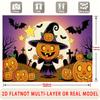 Party Backdrop Halloween Flat Spanish Witches Pumpkins Multi Layered Birthdays Showers Event Backdrop Decoration Front Door Decor