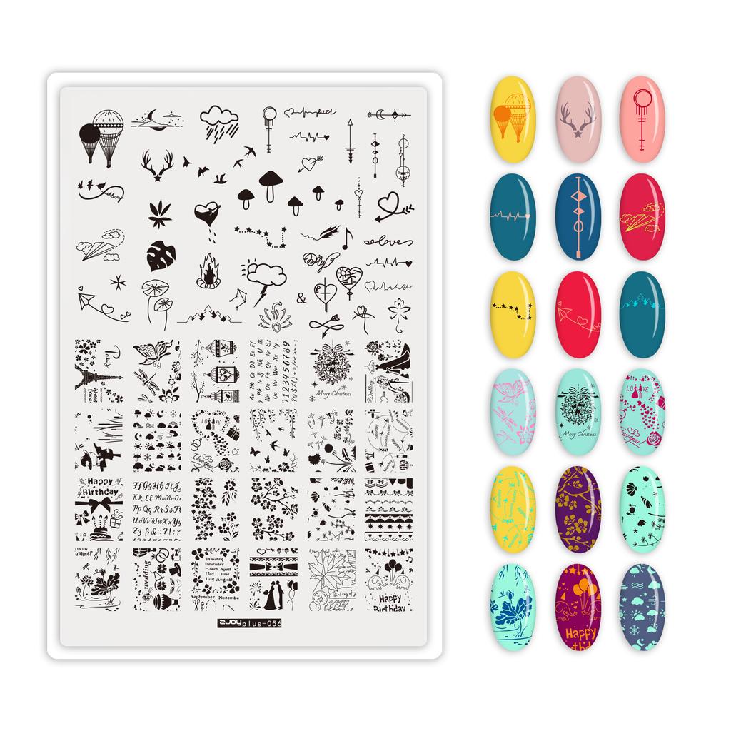 9.5X14.5cm Big Size Nail Stamping Plates Flower/Geometric Designs Nail Art Template For DIY Nail Decor 5.6cm round Stamper Plate