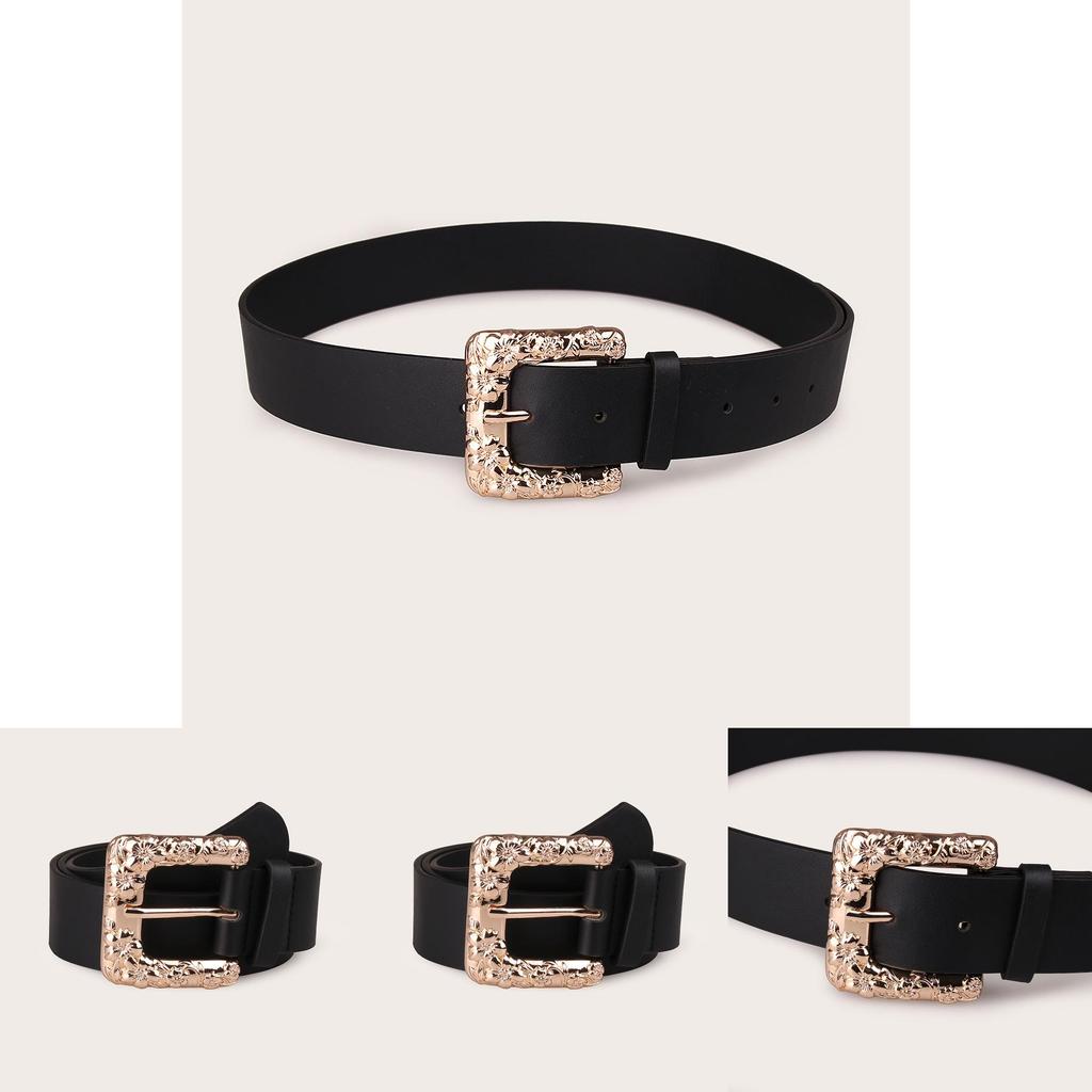 Art Nouveau Belt With Oversized Buckle And Textured Pattern For Fashion Enthusiasts