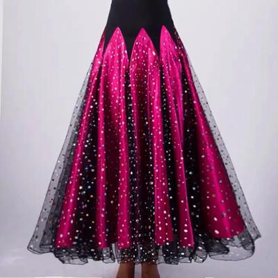 Women's Modern Full-Skirted Waltz Ballroom Practice Dress Social Dance Skirt Beautiful Elegant Long Dress