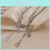 Elegant Korean Style Long Cross Pendant Necklace For Women With Titanium Steel Design
