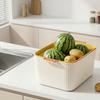 1/2/4PCS Fridge Double Layer Fruit Vegetable Storage Box Stackable Kitchen Organizer Plastic Drain Storage Basket With Handle