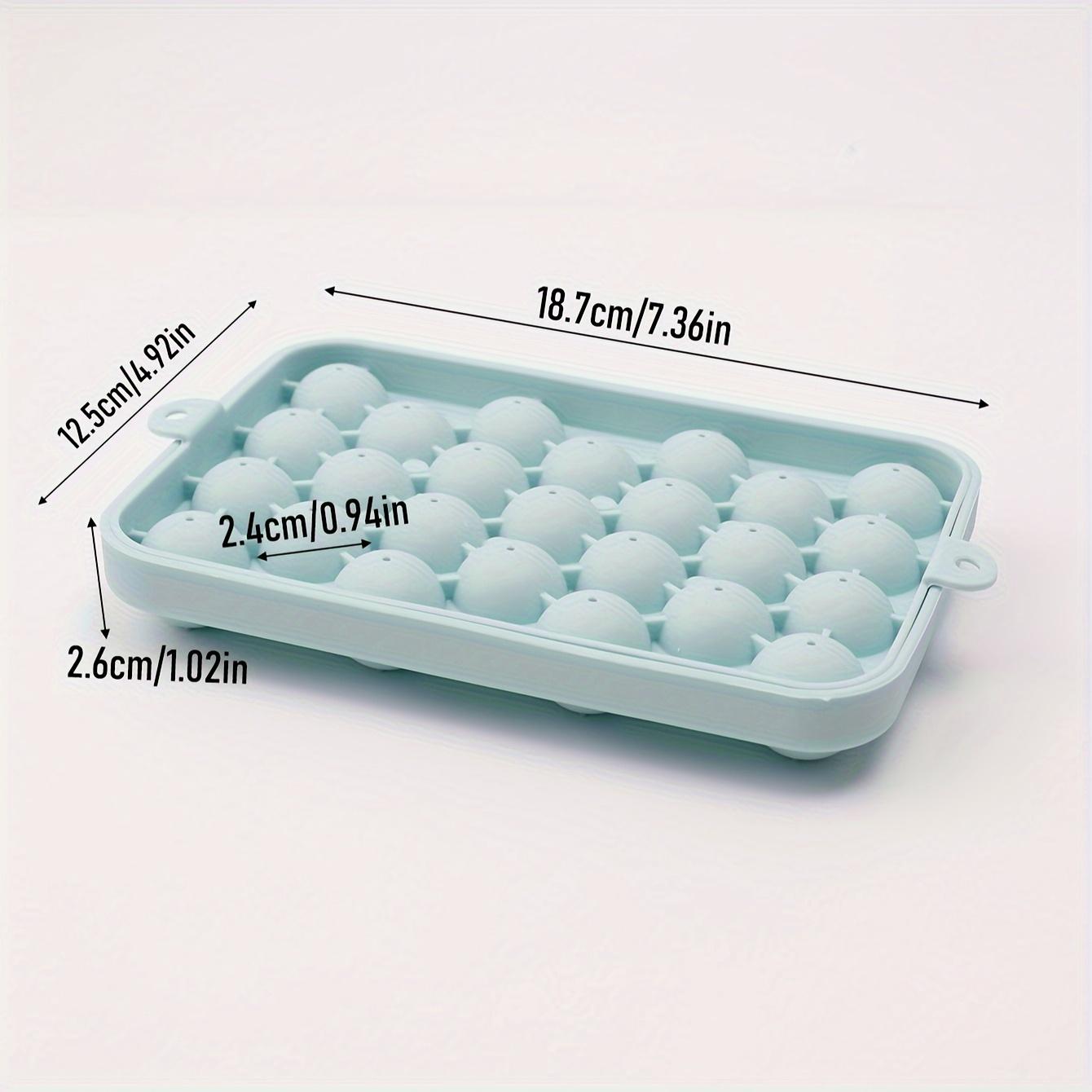 

1pc Silicone Sphere Ice Cube Tray, 25 Cavity Non-Stick Round Ice Mold with Lid, Easy Clean Food-Grade Ice Maker for Home Use синий