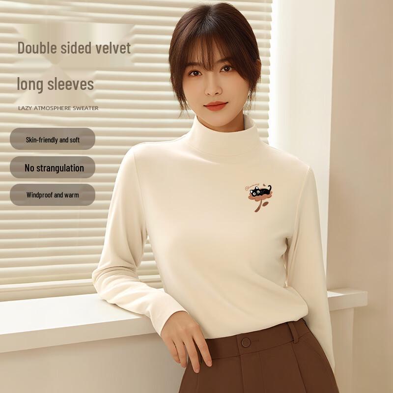 Baleno Women's Fleece-Lined Mock Neck Knit Top