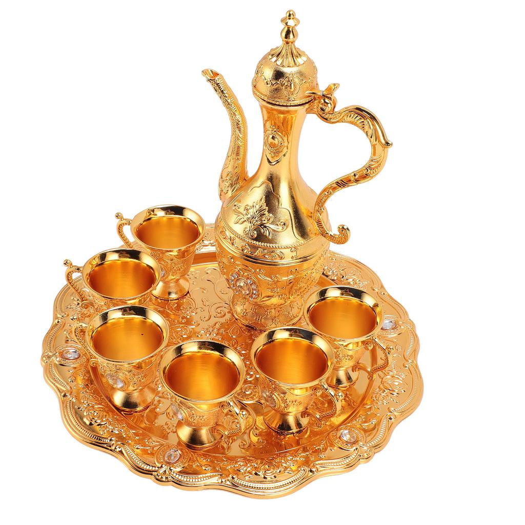 Sada Hrnečků na Víno ze Slitiny Nerezavějící Nádherná Dekorativní Vintage Sada Kávovarů na Čaj Domácí Večírek Svatba