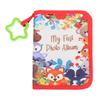 Baby Photo Album Animal Theme Soft Fabric Photo Album Book with Safe Mirror Holds 17pcs Pictures for Newborn Toddler