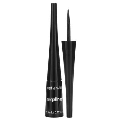 Wet N Wild, MegaLiner Liquid Eyeliner, Black, 0.12fl Oz (3.5ml)