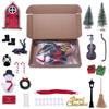 String Hat DollHouse Elf Kit Mini Tree Miniature Elf Door Fairy Toy House  Christmas Decor