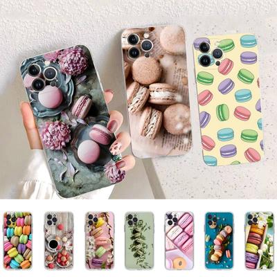 Bunte Kuchen Macaron Handyhülle für iPhone 14 13 12 11 Pro Max XS X XR SE 2020 6 7 8 Plus Mini Transparent Hülle
