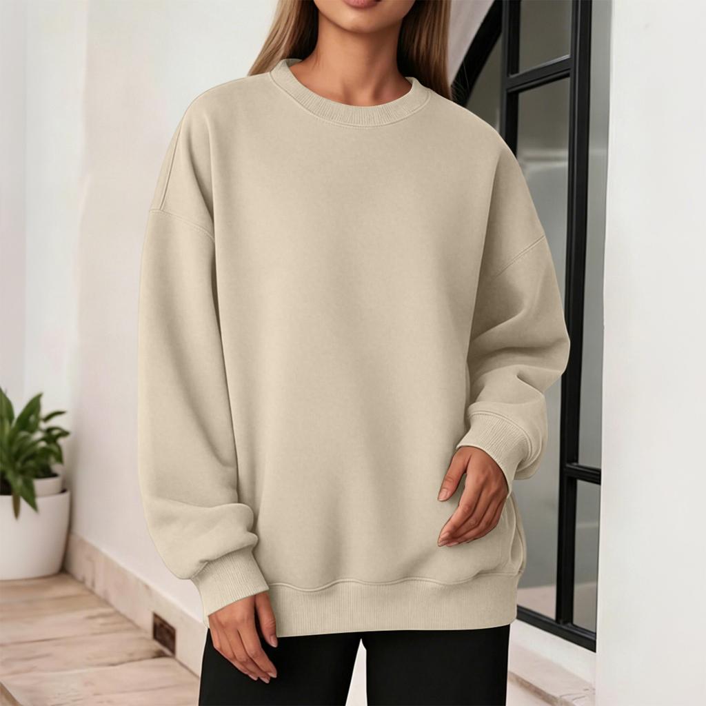 Women's Casual Drop Shoulder Neck Sweatshirt