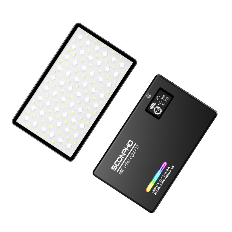 SOONPHO P10 8W Mini RGB LED Video Kancelářské světlo 4000mAh Zoom Osvětlení Fotografické osvětlení Jasné Vlog Fill Light