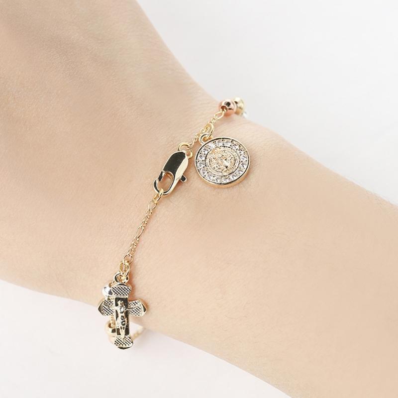 Virgin Mary Rosary Bead Bracelet for Women Style Cross Bracelet Fashion Accessories Religion Bangle Jewelry