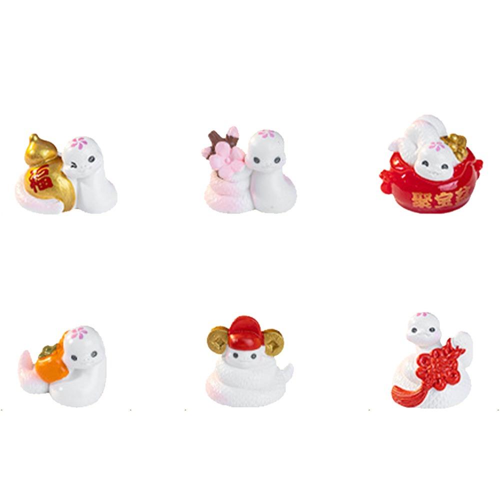 

6pcs Lucky New Year Snake Figurine Chinese Style Mini Snake Ornament Home Decor 6 Pcs