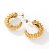 Barcelona Titanium Steel 18k Gold-Plated Irregular C-Shaped Stud Earrings - Fashionable & Versatile Ear Jewelry
