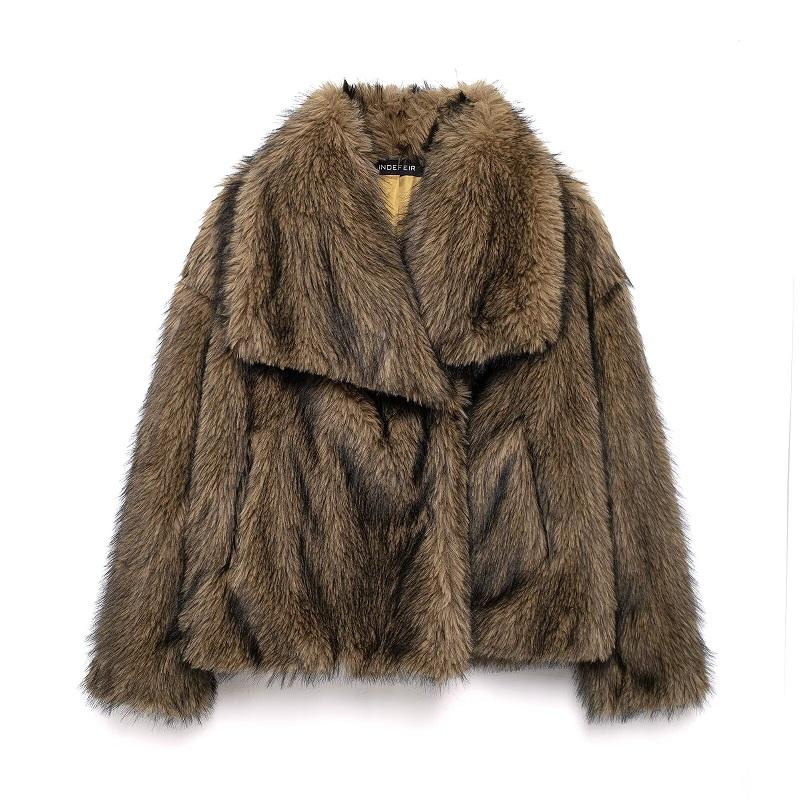 Faux Fur Coat Plush Fluffy Women's Jacket Woman Autumn Winter Outerwears White Red Gray Black Blends Coats