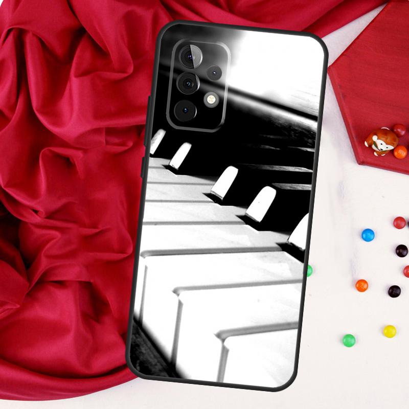 Piano Keys Keyboard design For Samsung Galaxy A15 A55 A53 A33 A35 A22 A32 A52 A54 A34 A14 A56 A36 A26 A16 A05 A06 Case