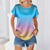 Women's Fashion Casual Gradient Print Top
